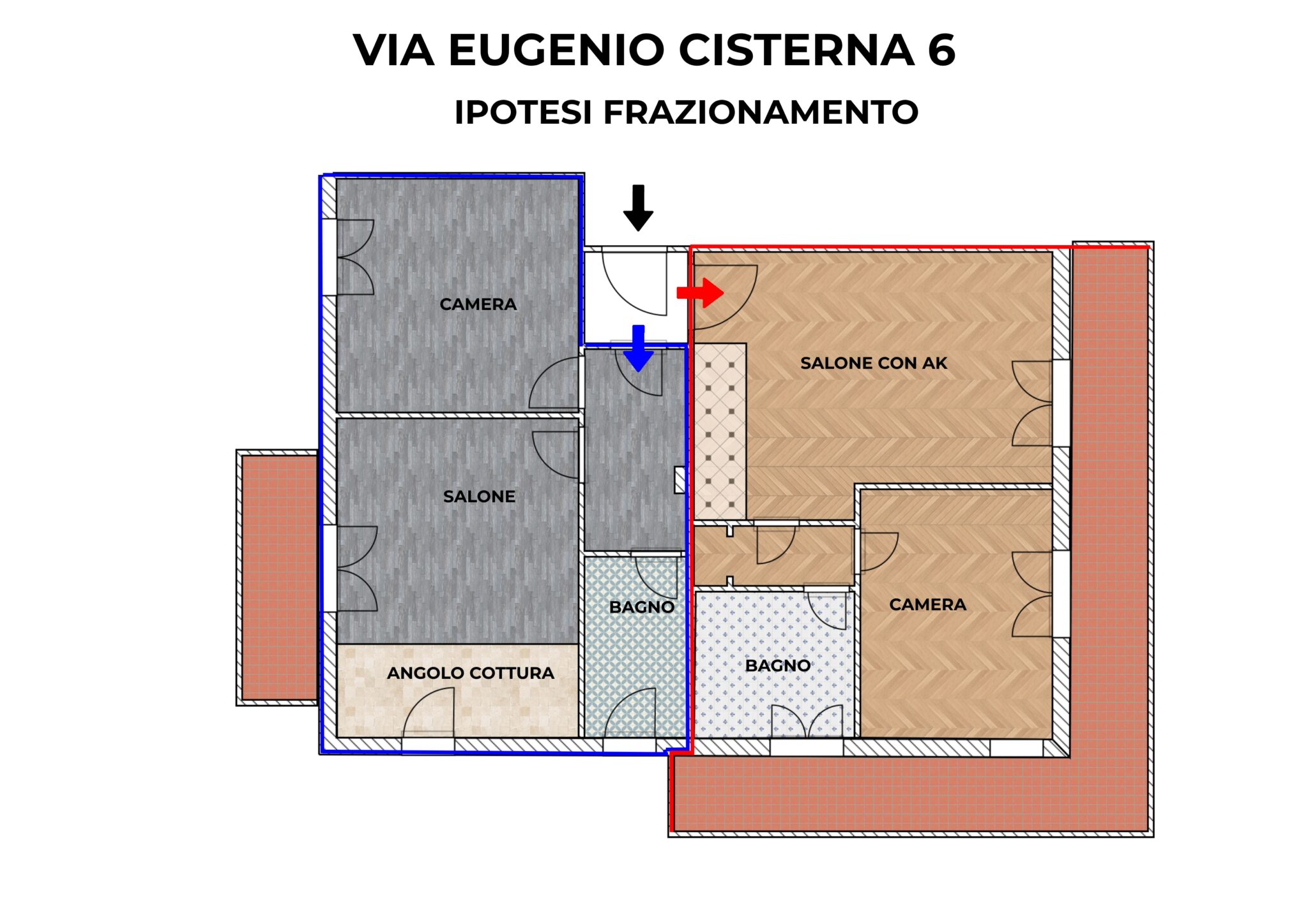 PLANIMETRIA VIA EUGENIO CISTERNA FRAZIONAMENTO